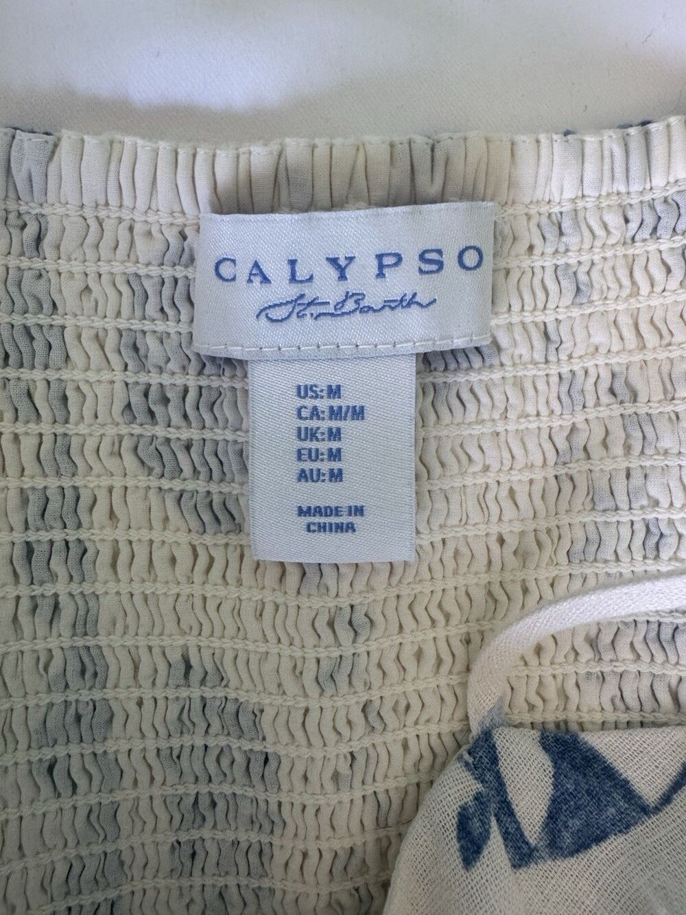 NWT Calypso St Barth Linen Blend Blue White Tiered Maxi Dress Medium Pockets - Picture 4 of 13